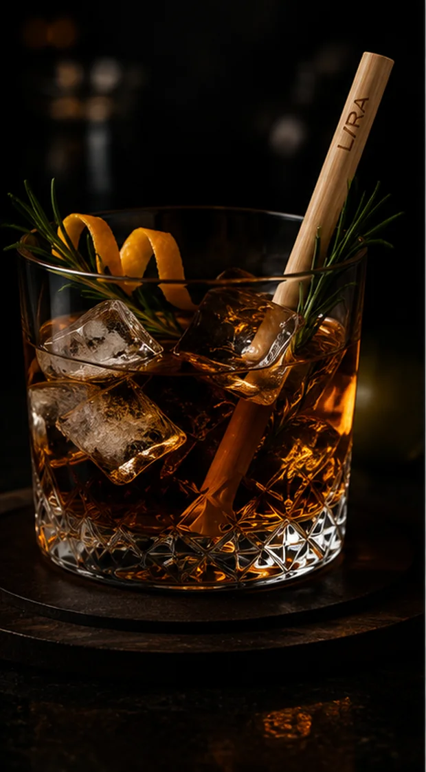 Luxury cocktail with LIRA reed straw