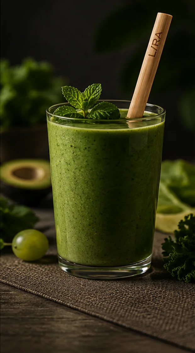 Smoothie with LIRA reed straw