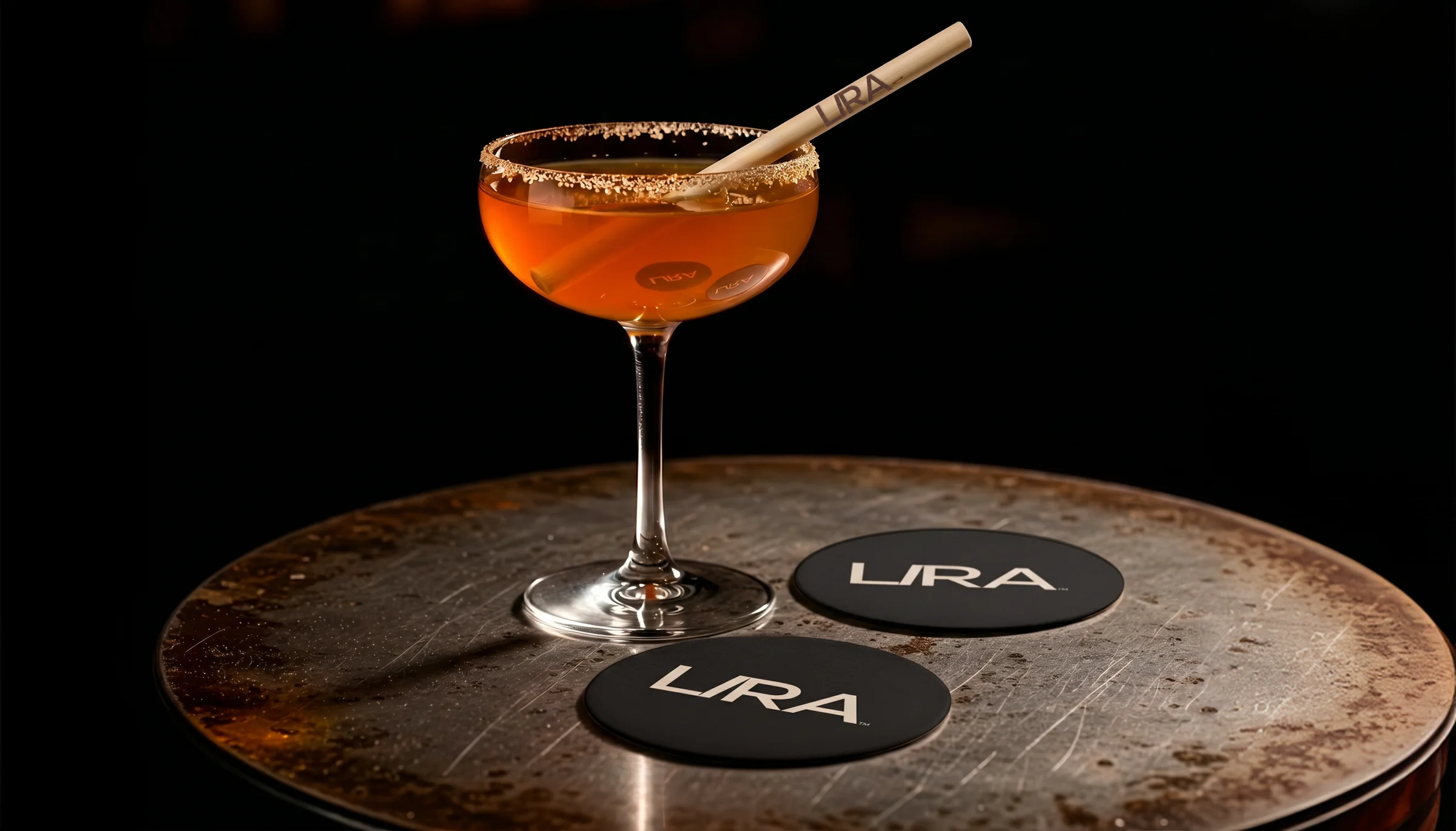 Premium drink with LIRA reed straw