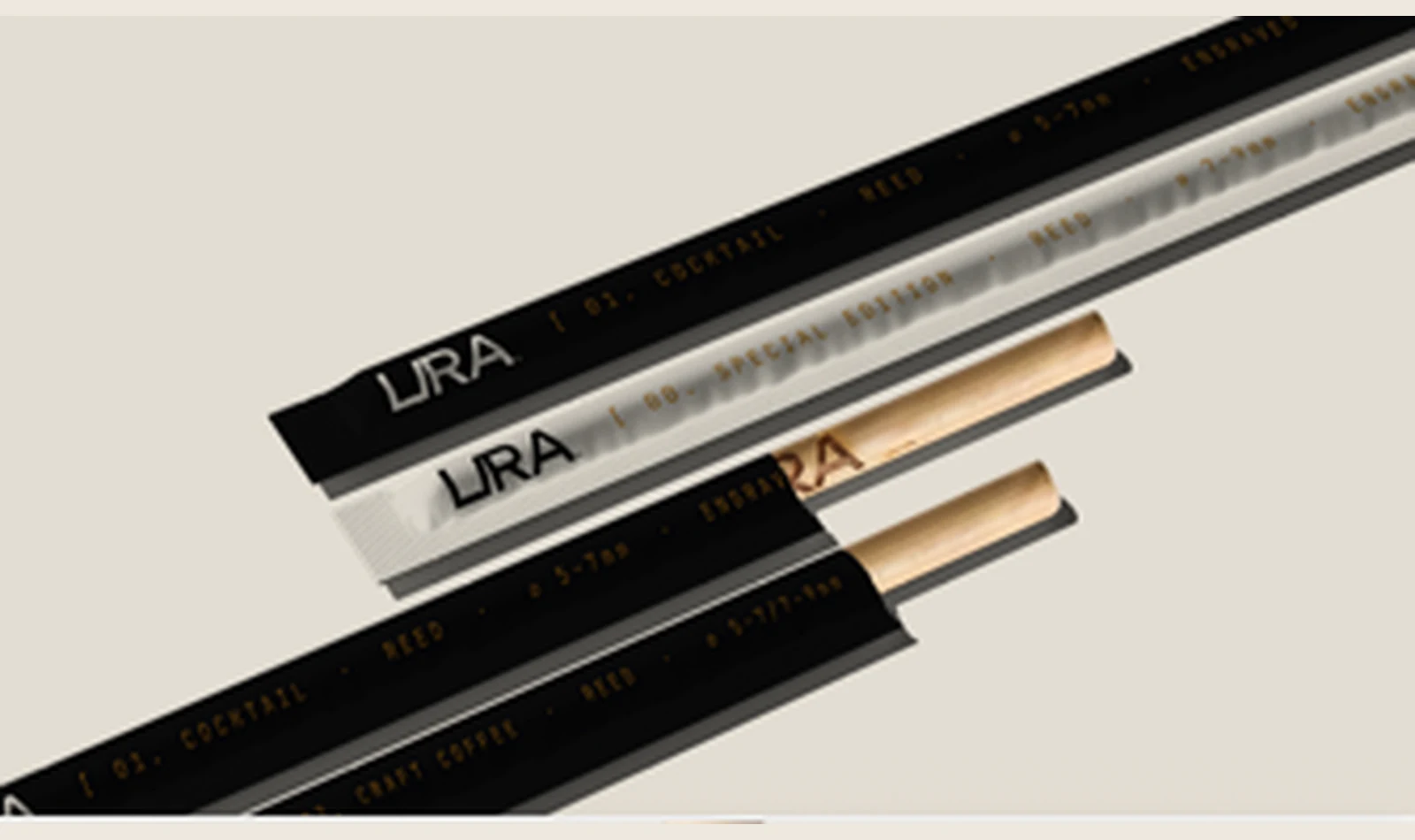 LIRA reed straw single-serve eco paper packaging display